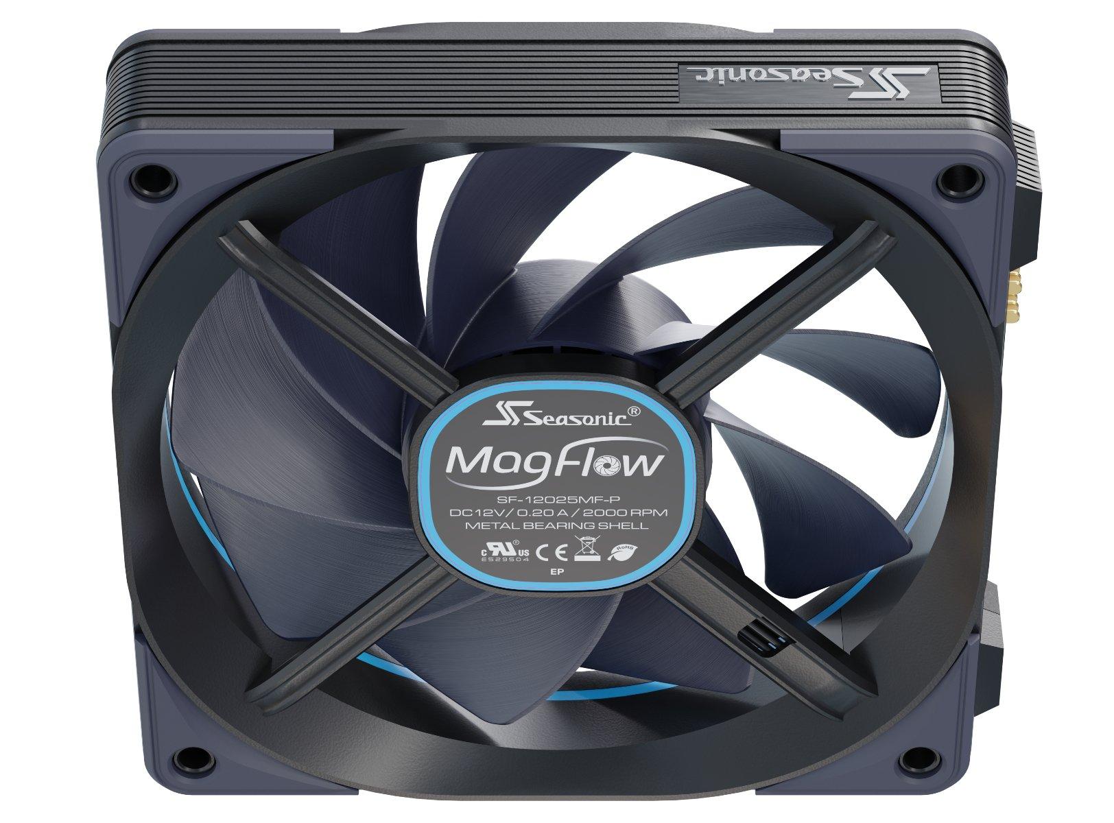 Seasonic  MagFlow 3-Fan Kit Case per computer Ventilatore 12 cm Nero 3 pz 