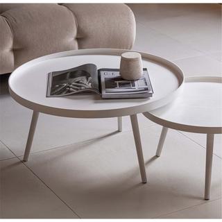 mutoni Table basse Mesa XL bois blanc 78x78  