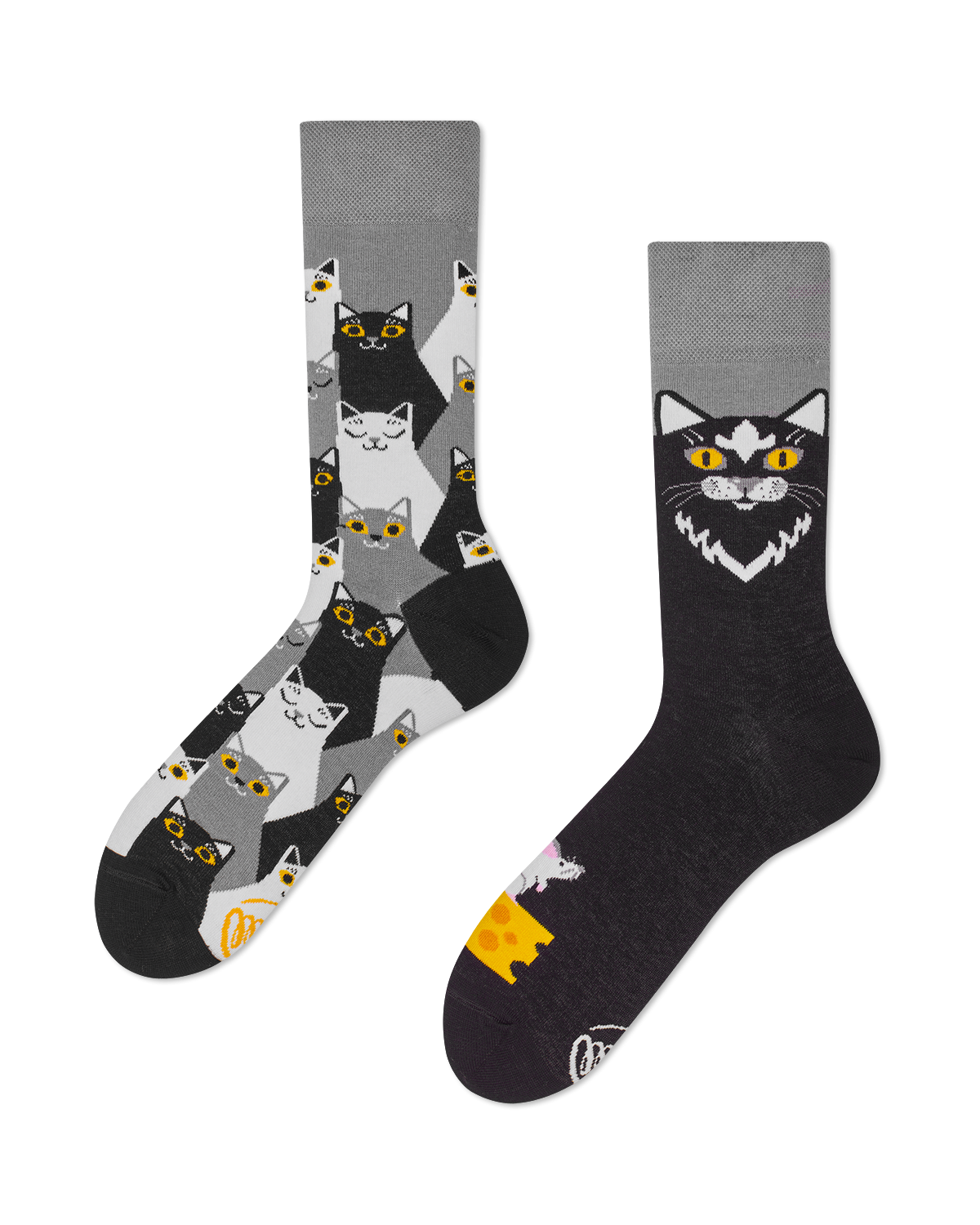 Image of Black Cat Socks - Unisex Multicolor 43-46