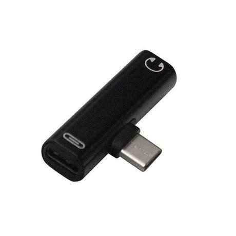 eStore  Répartiteur USB-C avec prise jack 3,5 mm - Noir 