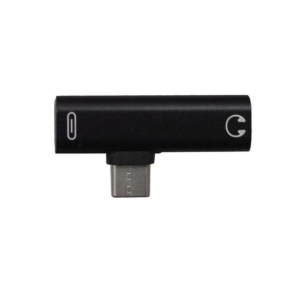 eStore  Répartiteur USB-C avec prise jack 3,5 mm - Noir 