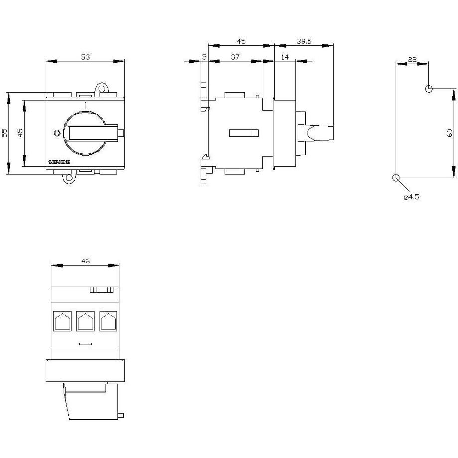 Siemens  SENTRON, Lasttrennschalter 3LD, Hauptschalter, 3-polig, Iu: 32 A 