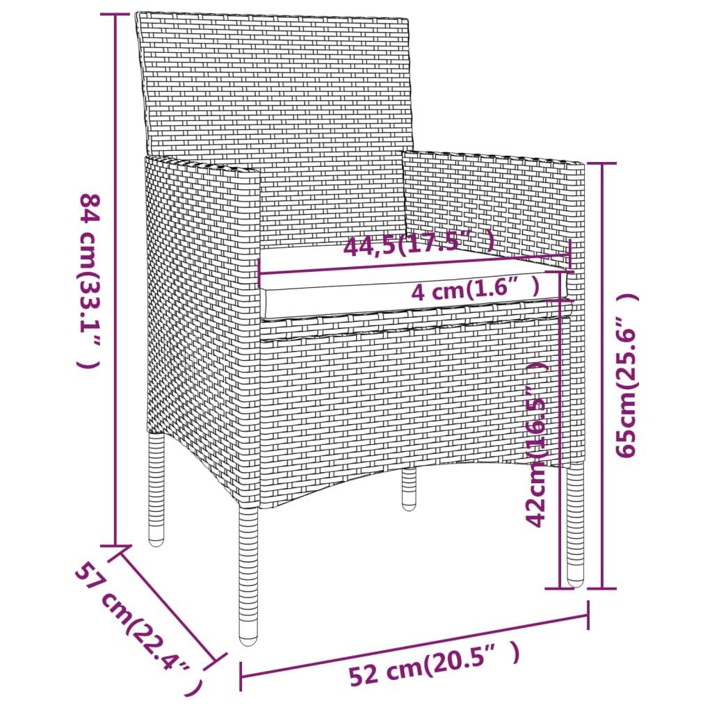 VidaXL Ensemble repas de jardin rotin synthétique  