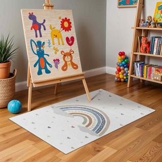 LIVABLISS RAINI-BOW Tapis Enfant Lavable en Machine Arc-en-Ciel  