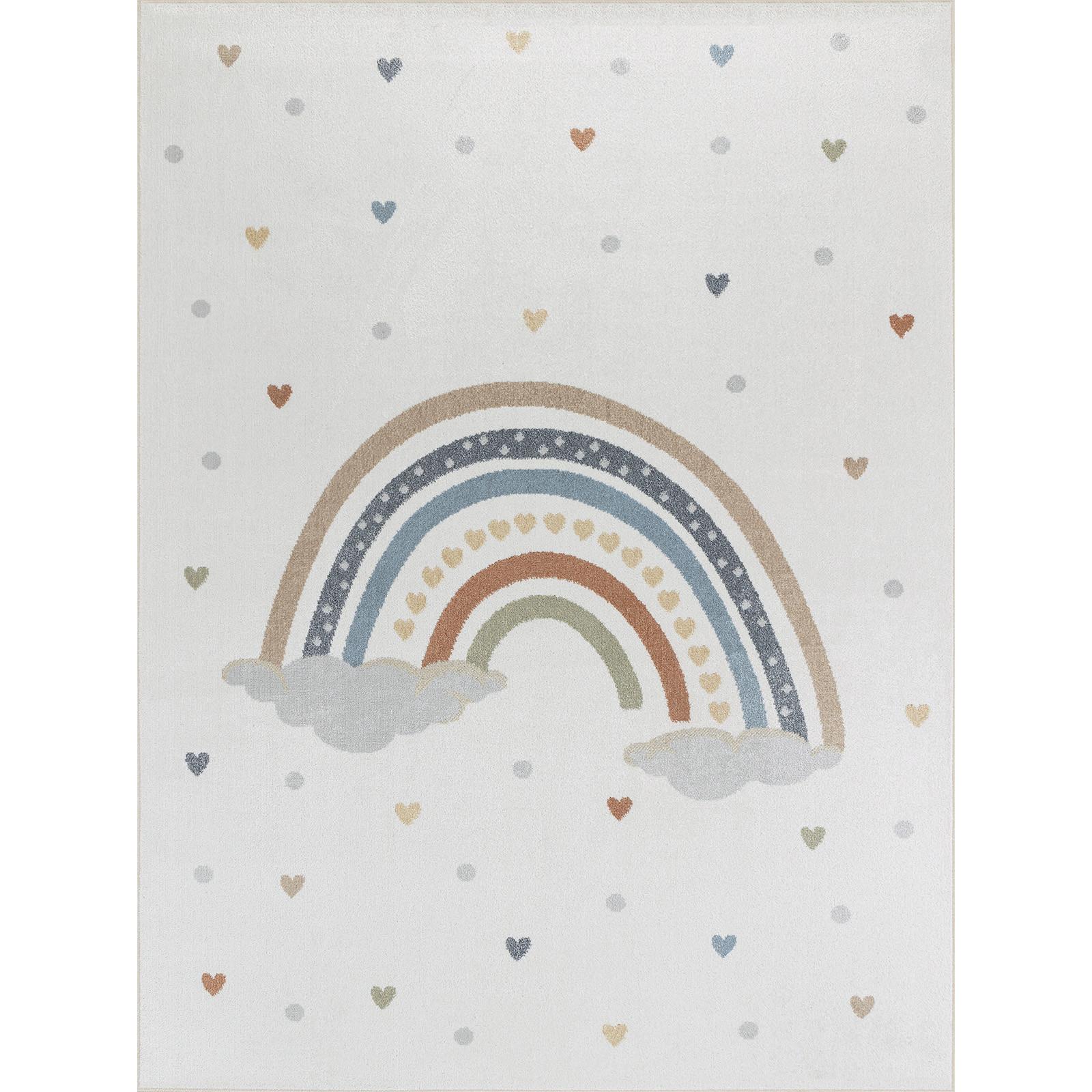 LIVABLISS RAINI-BOW Tapis Enfant Lavable en Machine Arc-en-Ciel  