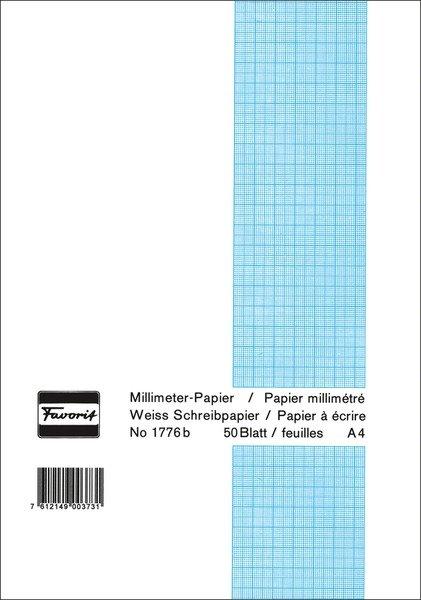 Favorit FAVORIT Block A4 1776 B weiss 80g 50 Blatt  