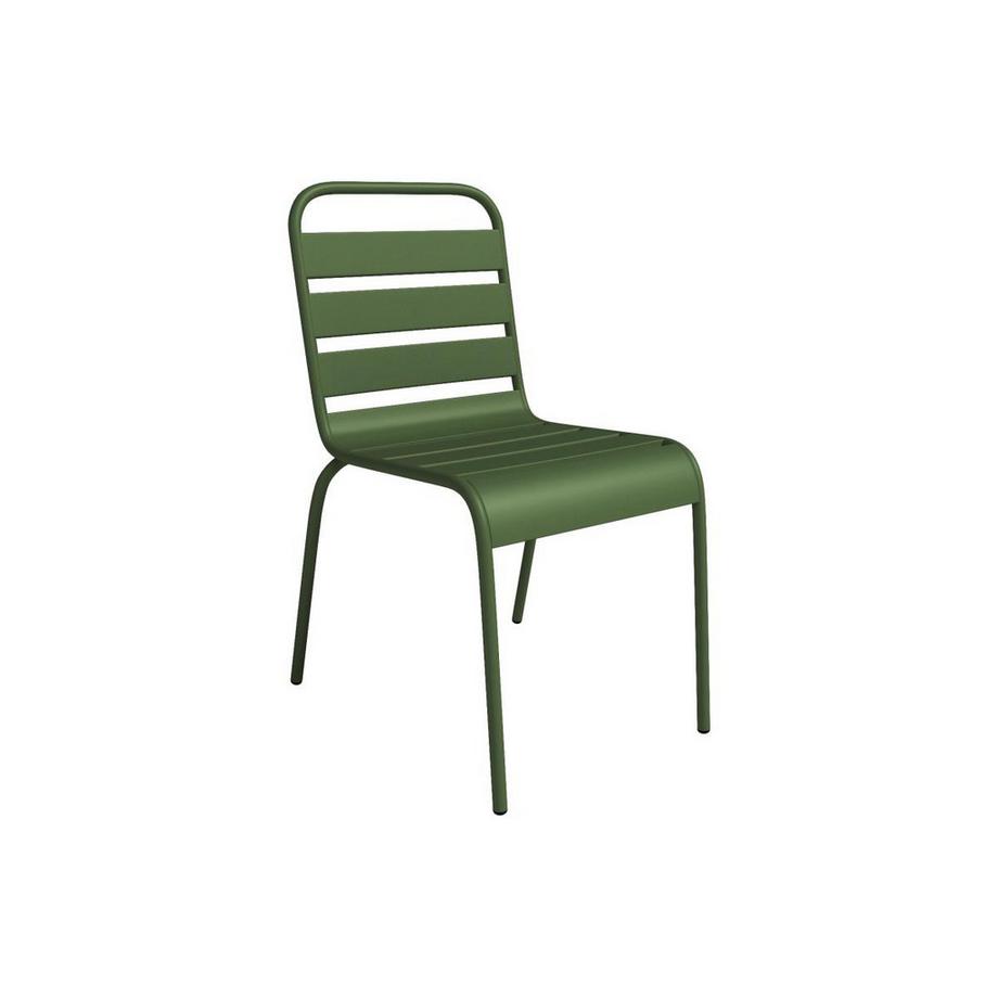 Vente-unique Lot de 2 chaises de jardin empilables en métal - Kaki - MIRMANDE de MYLIA  