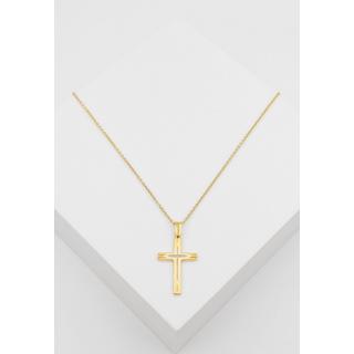 MUAU Schmuck  Anhänger Kreuz Gelbgold 750, 27x14mm 