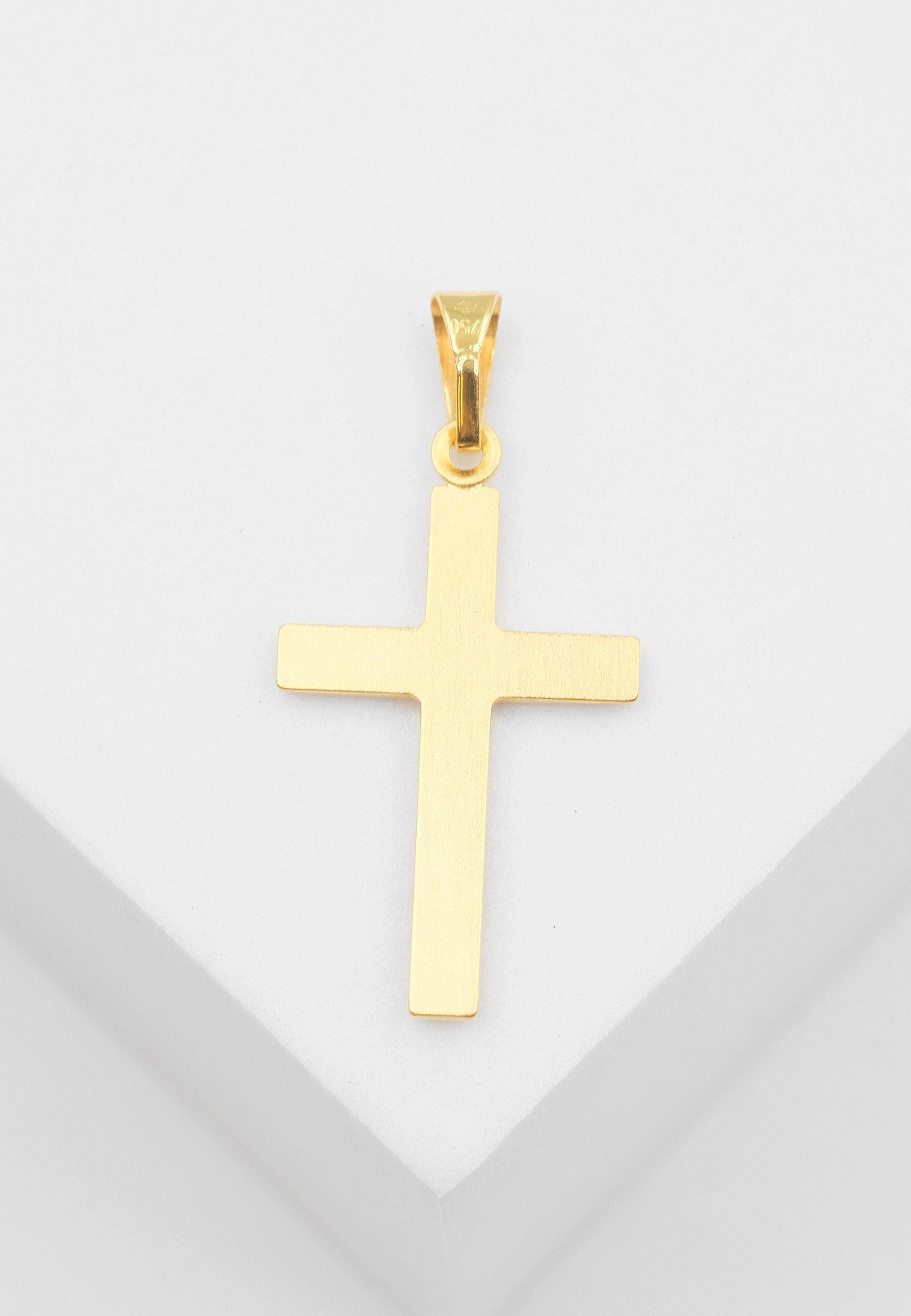 MUAU Schmuck  Anhänger Kreuz Gelbgold 750, 27x14mm 