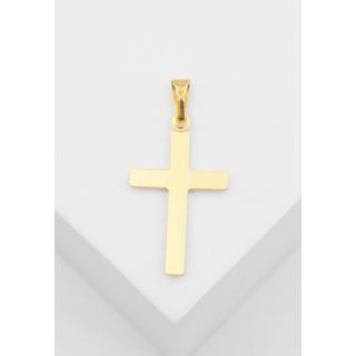 MUAU Schmuck  Anhänger Kreuz Gelbgold 750, 27x14mm 