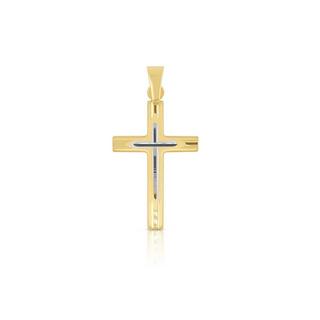 MUAU Schmuck  Anhänger Kreuz Gelbgold 750, 27x14mm 