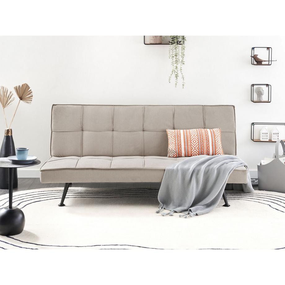 Beliani Schlafsofa aus Stoff Minimalistisch HASLE  
