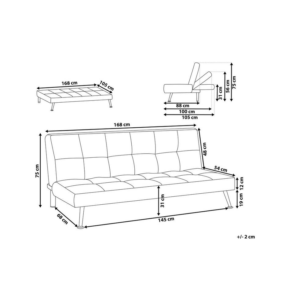 Beliani Schlafsofa aus Stoff Minimalistisch HASLE  