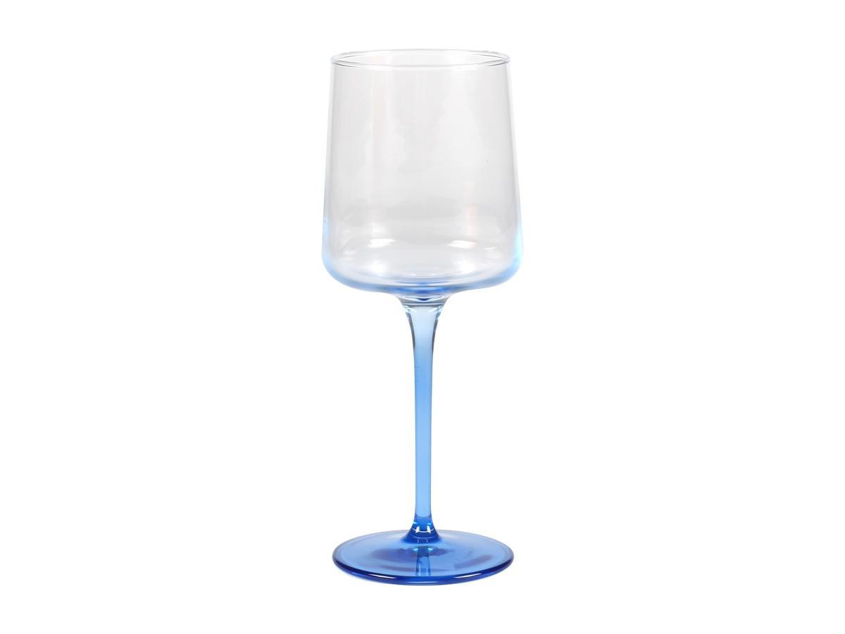 Vente-unique Set di 6 bicchieri da vino in vetro con base blu da 27 cl - D. 9.5 x H. 13 cm - CORALY  