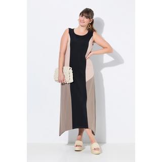 Ulla Popken Abito midi A-line smanicato Cotone biologico Color Block  
