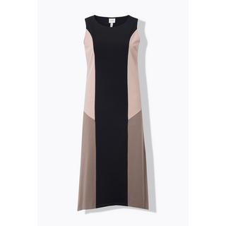 Ulla Popken Abito midi A-line smanicato Cotone biologico Color Block  