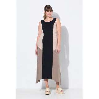 Ulla Popken Abito midi A-line smanicato Cotone biologico Color Block  