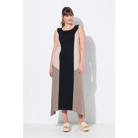 Ulla Popken Abito midi A-line smanicato Cotone biologico Color Block  