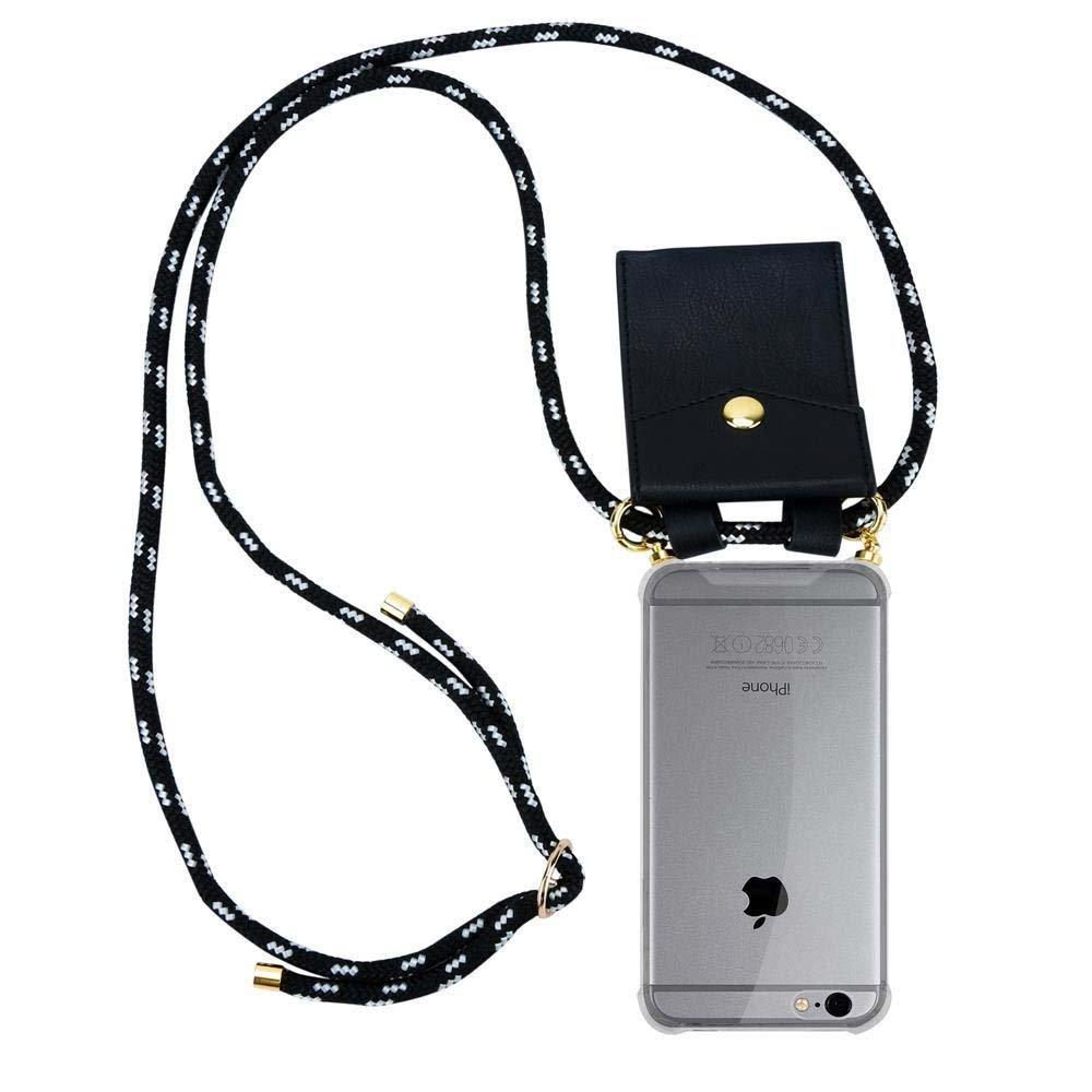 Image of Handy Kette für Apple iPhone 6 PLUS 6S PLUS Silikon mit Gold Ringen