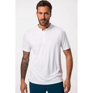 JP1880  Maglia serafino da tennis con QuickDry, mezze maniche, scollo a girocollo e abbottonatura 