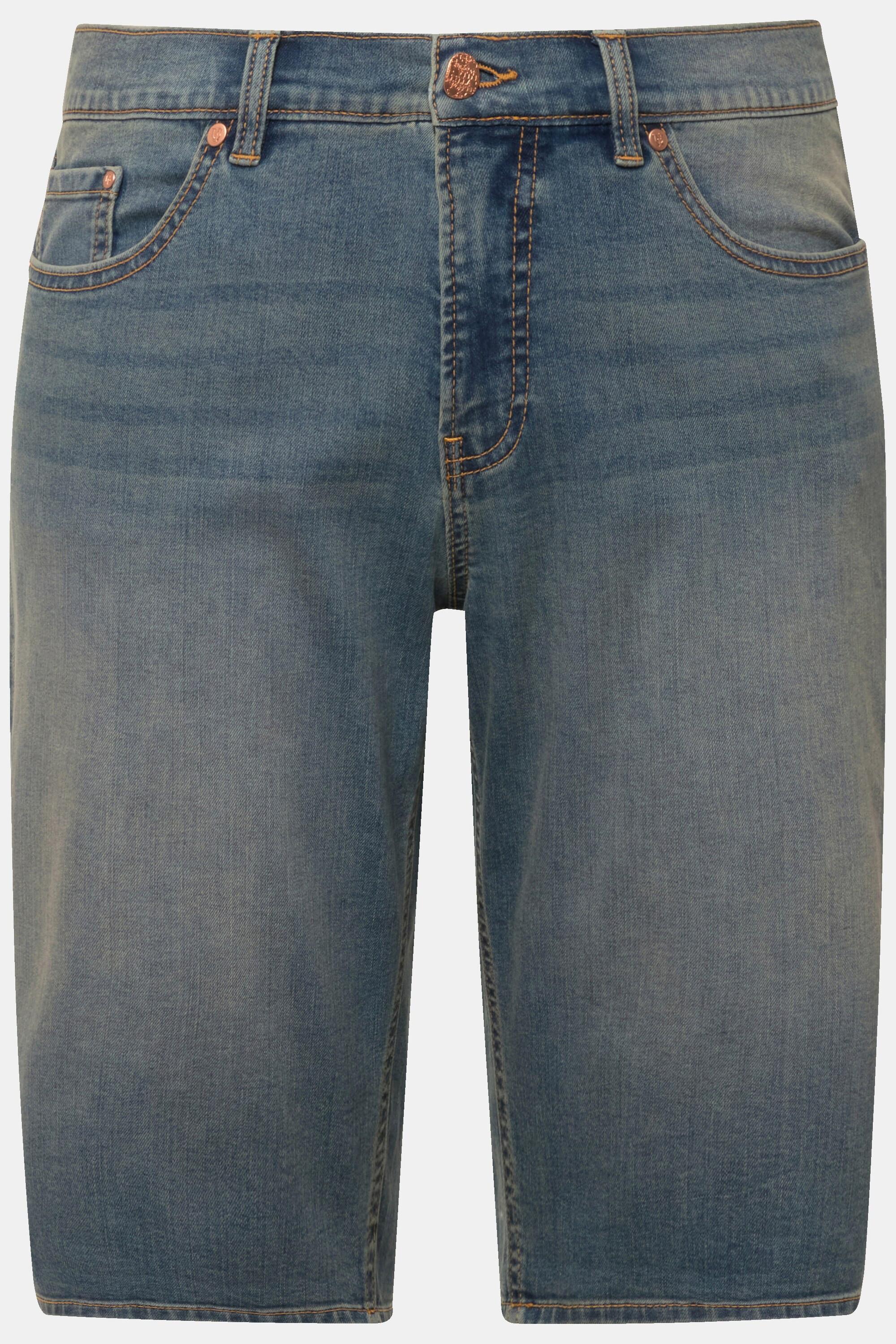 Ulla Popken  Bermuda en jean Boyfriend, délavage tendance, jambe large 