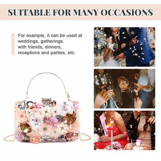 Only-bags.store Blumen Clutch Abendtaschen mit bunten Blumen Metall Strass Abend Clutch Blumen Clutch Abendtaschen mit bunten Blumen Metall Strass Abend Clutch 