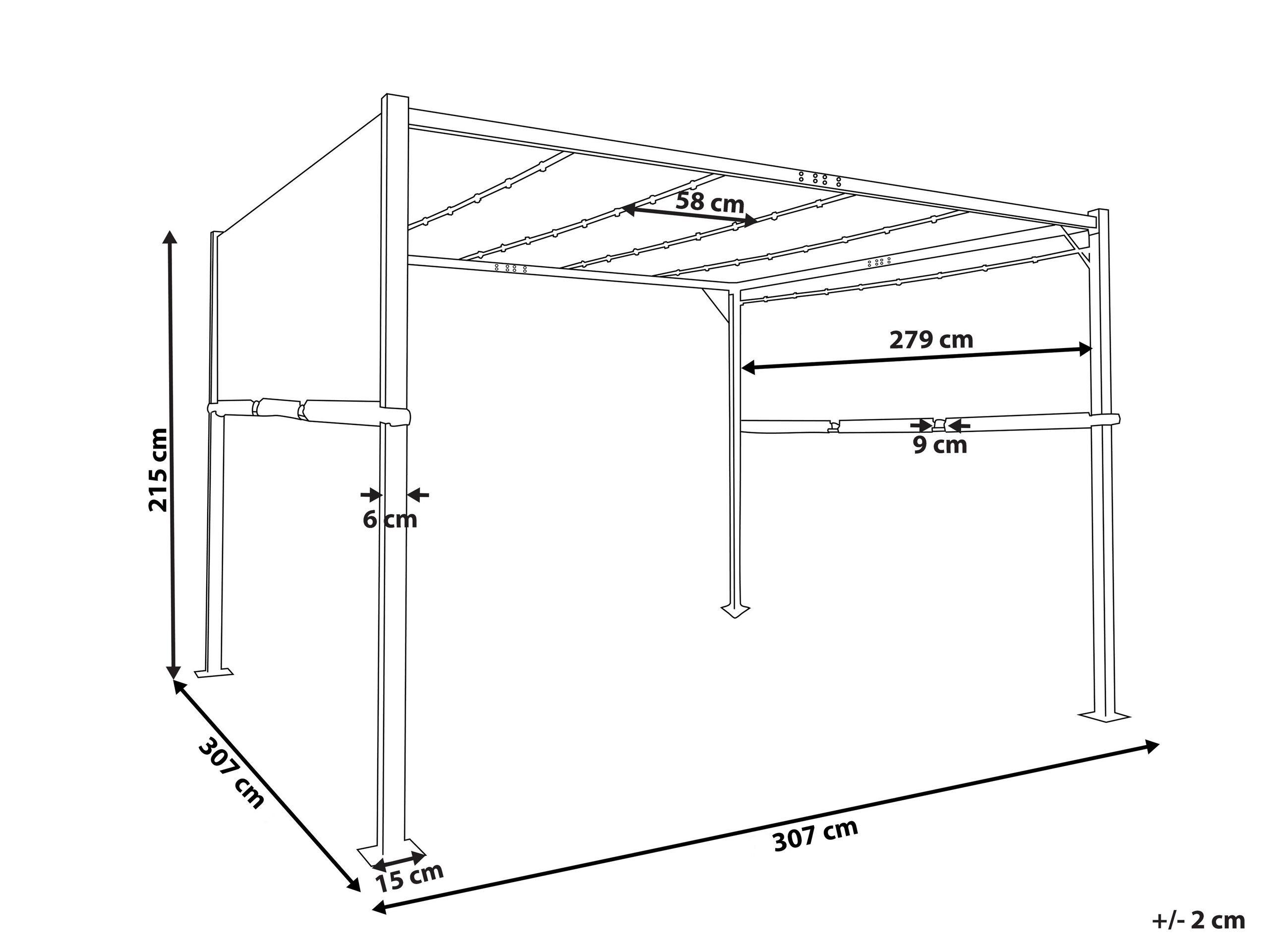 Beliani Gazebo en Acciaio Classico PARGA  