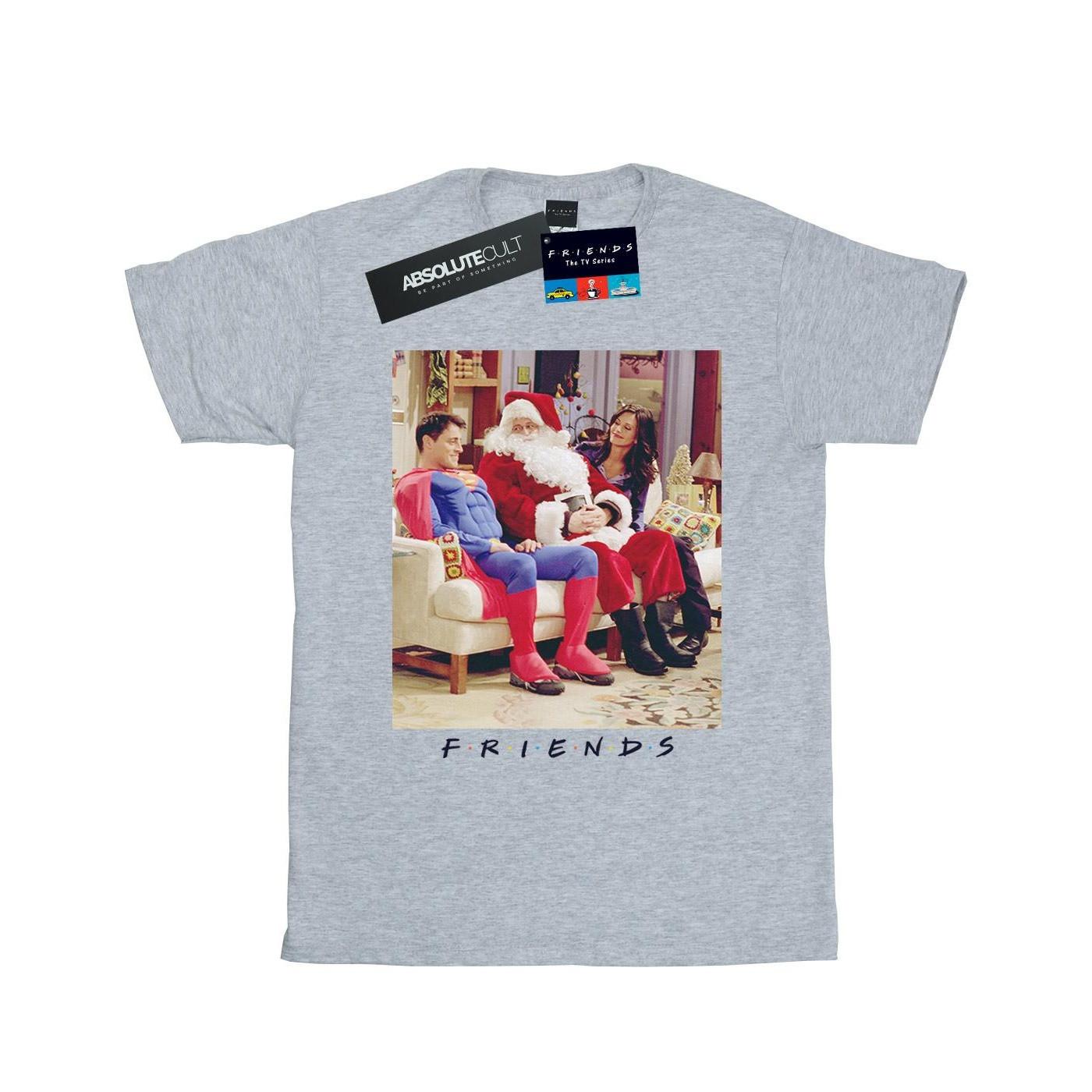 Image of Superman And Santa Tshirt Damen Grau XXL