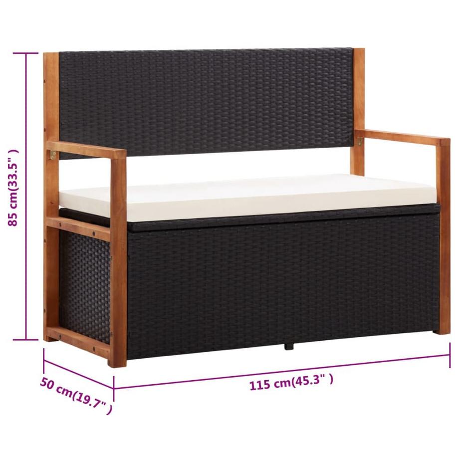 VidaXL Banc de rangement rotin synthétique  