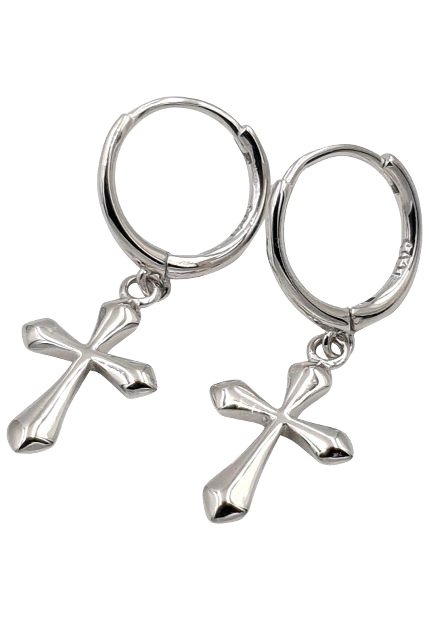 Image of Kreuz Ohrringe Unisex Silber ONE SIZE