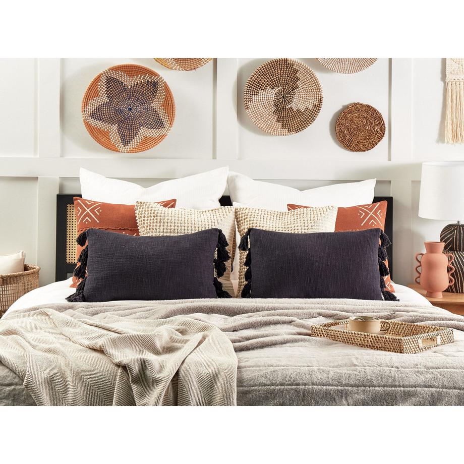 Beliani Dekokissen 2er Set aus Baumwolle Boho LYTHRUM  