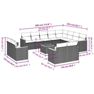 VidaXL Garten sofagarnitur poly-rattan  