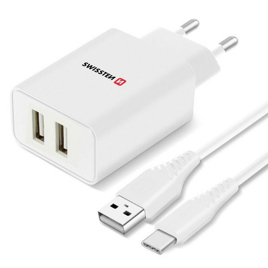 SWISSTEN  USB-Ladegerät + USB-C Kabel Swissten 