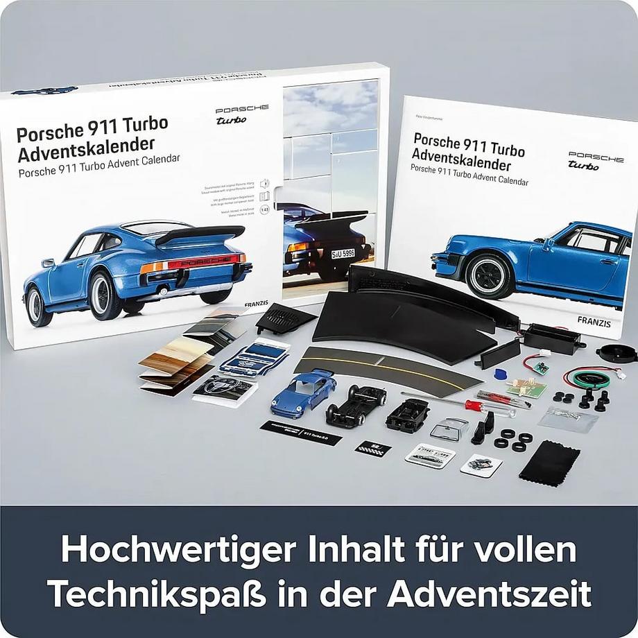 FRANZIS Modellfahrzeug Adventskalender Porsche 911 Turbo  