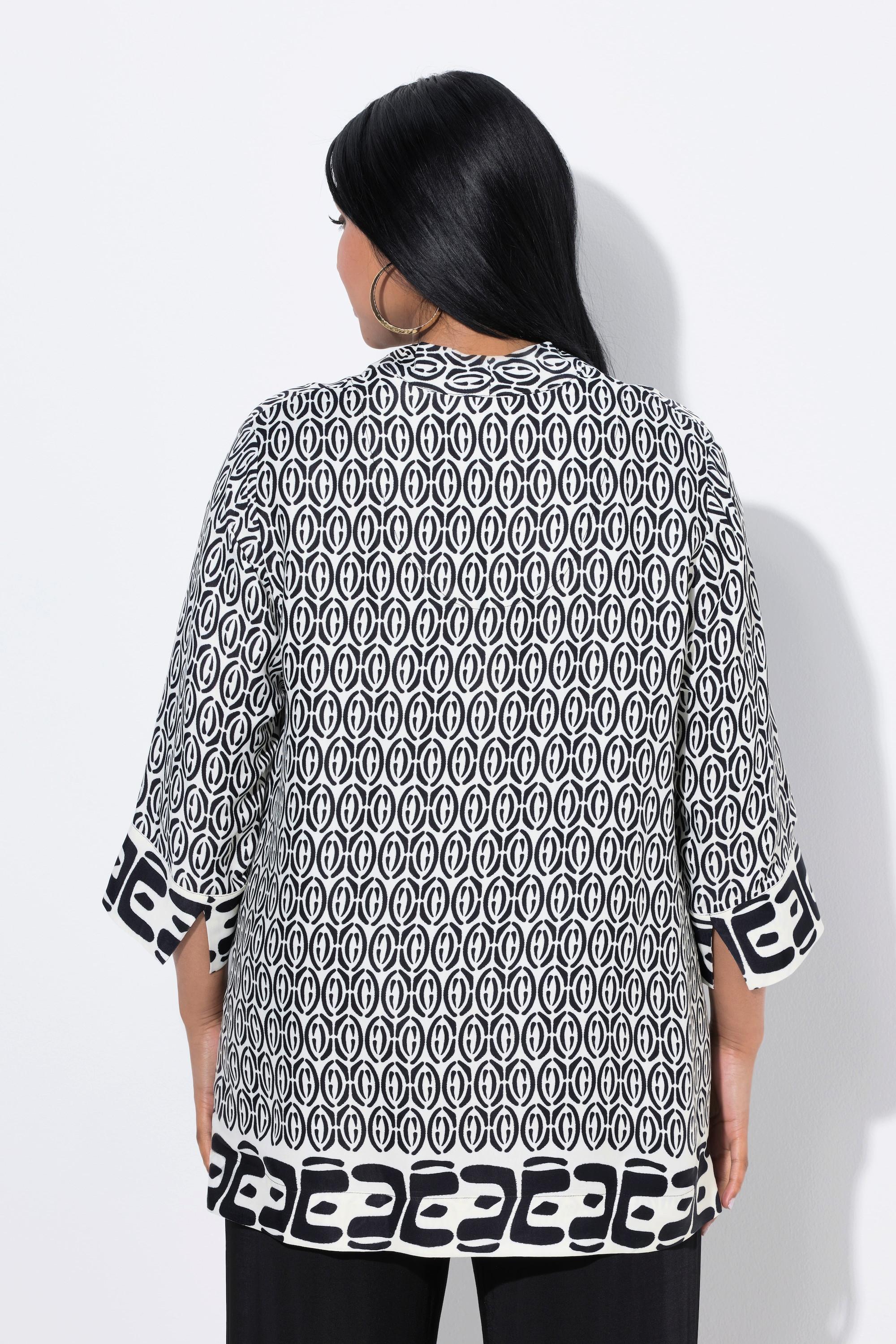 Ulla Popken Tunica A-Line Collo a Calice Scollo a V Maniche 3/4  