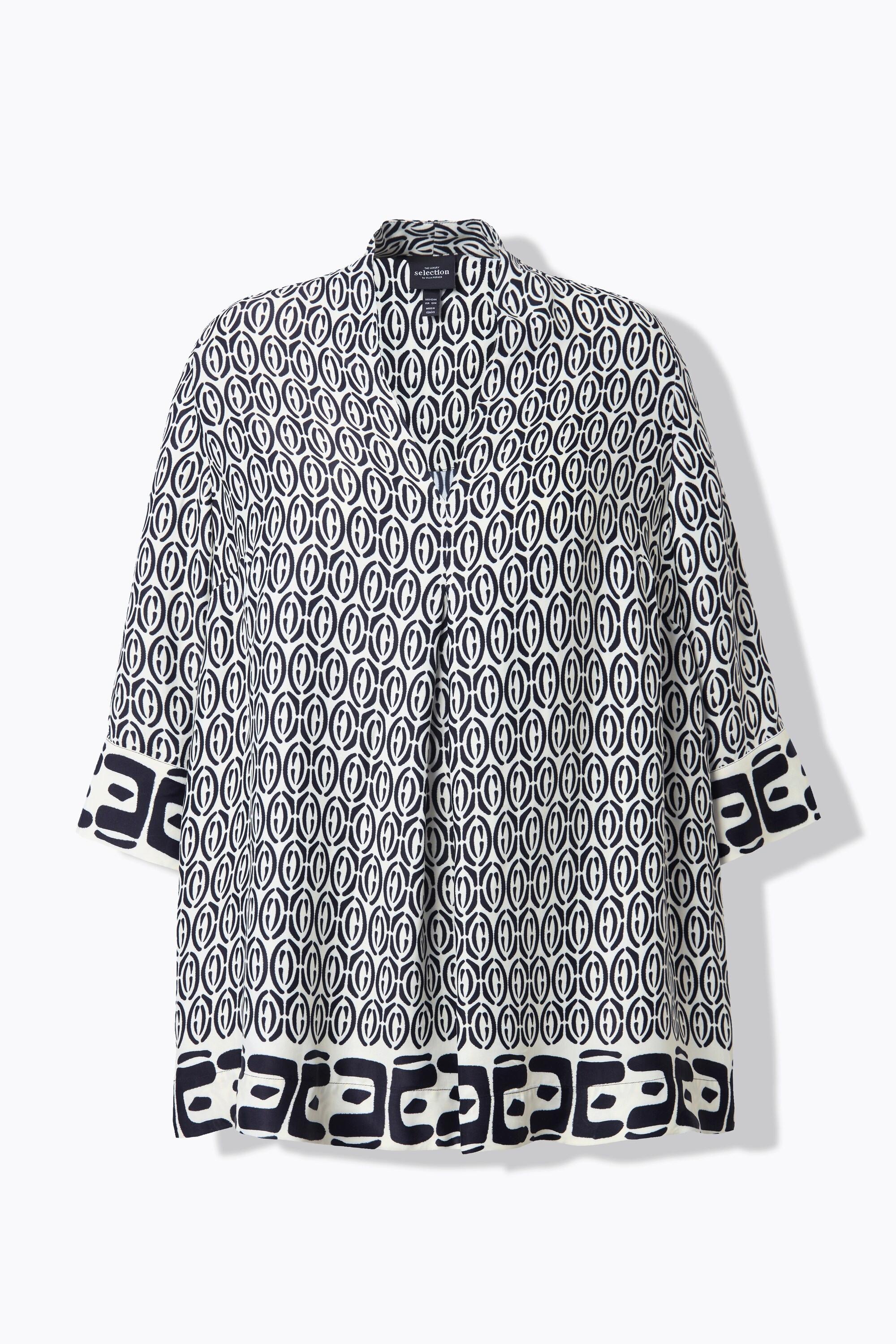 Ulla Popken Tunica A-Line Collo a Calice Scollo a V Maniche 3/4  