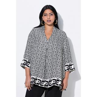 Ulla Popken Tunica A-Line Collo a Calice Scollo a V Maniche 3/4  