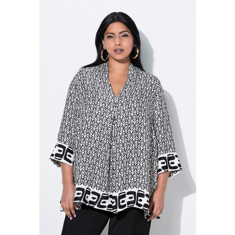 Ulla Popken Tunica A-Line Collo a Calice Scollo a V Maniche 3/4  