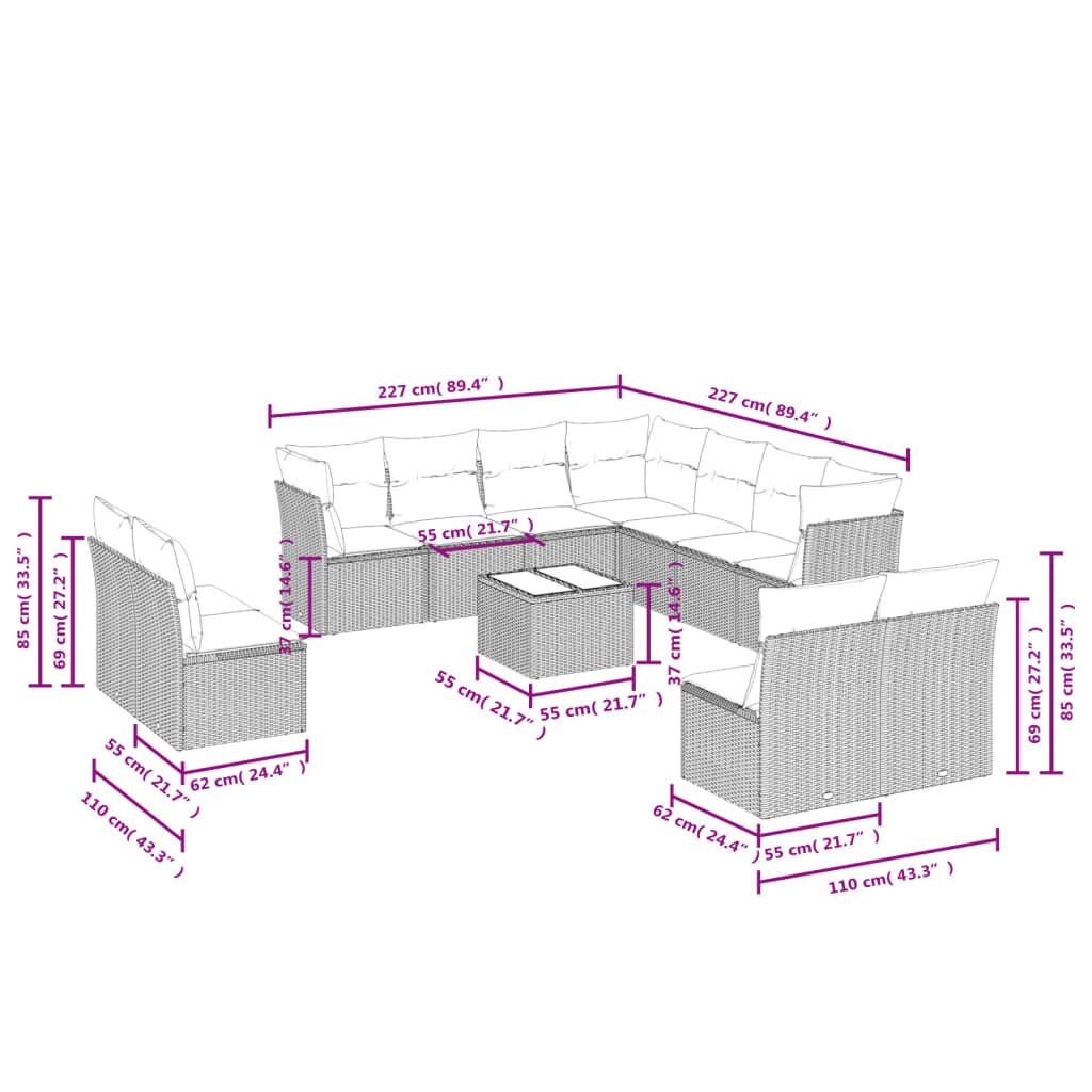 VidaXL Garten sofagarnitur poly-rattan  