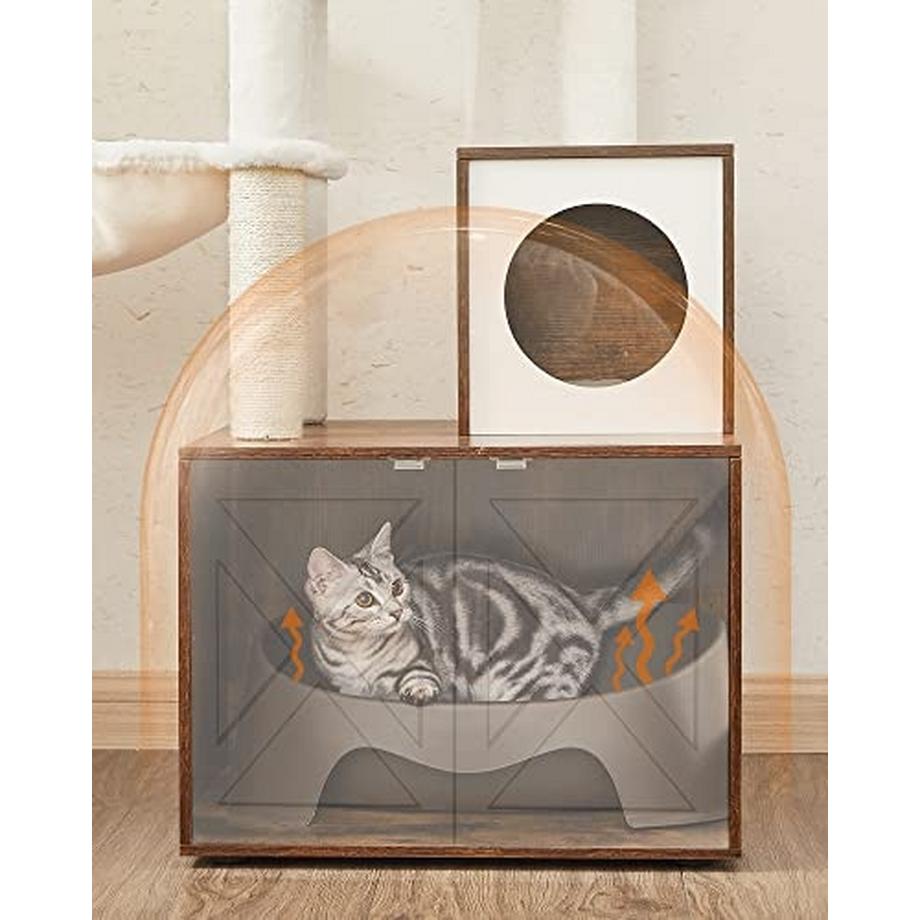 Pricenet  2-in-1-Katzenmöbel: Kombination aus Kratzbaum und Katzentoilette 