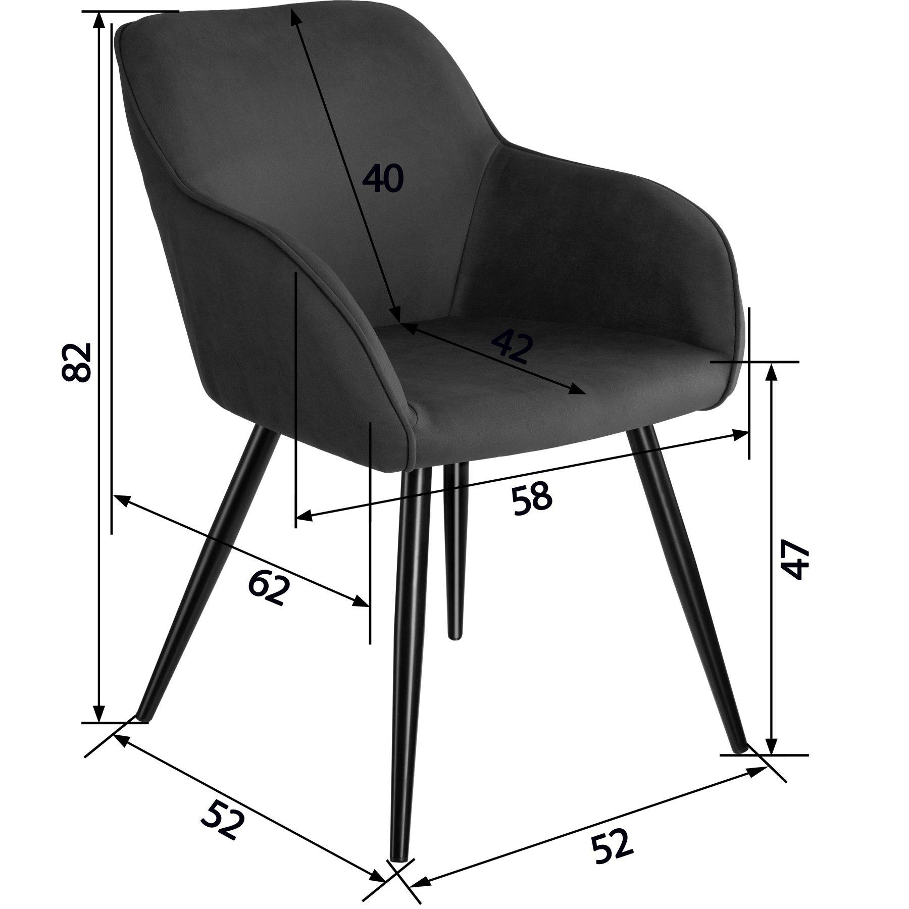 Tectake 6x Sedia Marilyn tessuto  