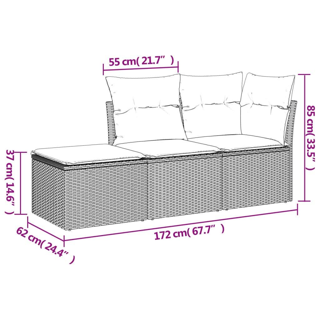 VidaXL Ensemble de canapés de jardin rotin synthétique  