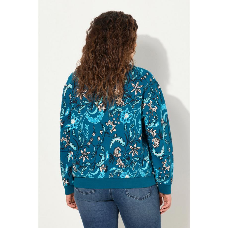 Ulla Popken Felpa Oversize Stampa All-Over Paillettes  