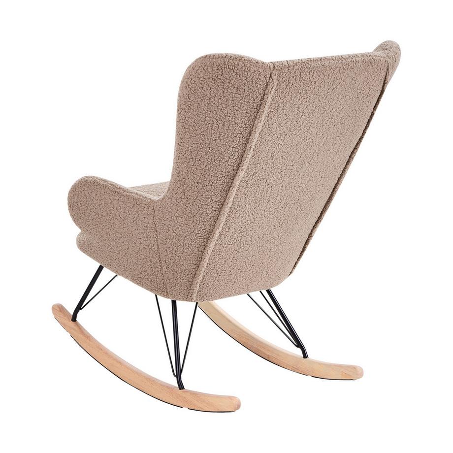 Beliani Fauteuil à bascule en Bouclé Traditionnel LUOMA  