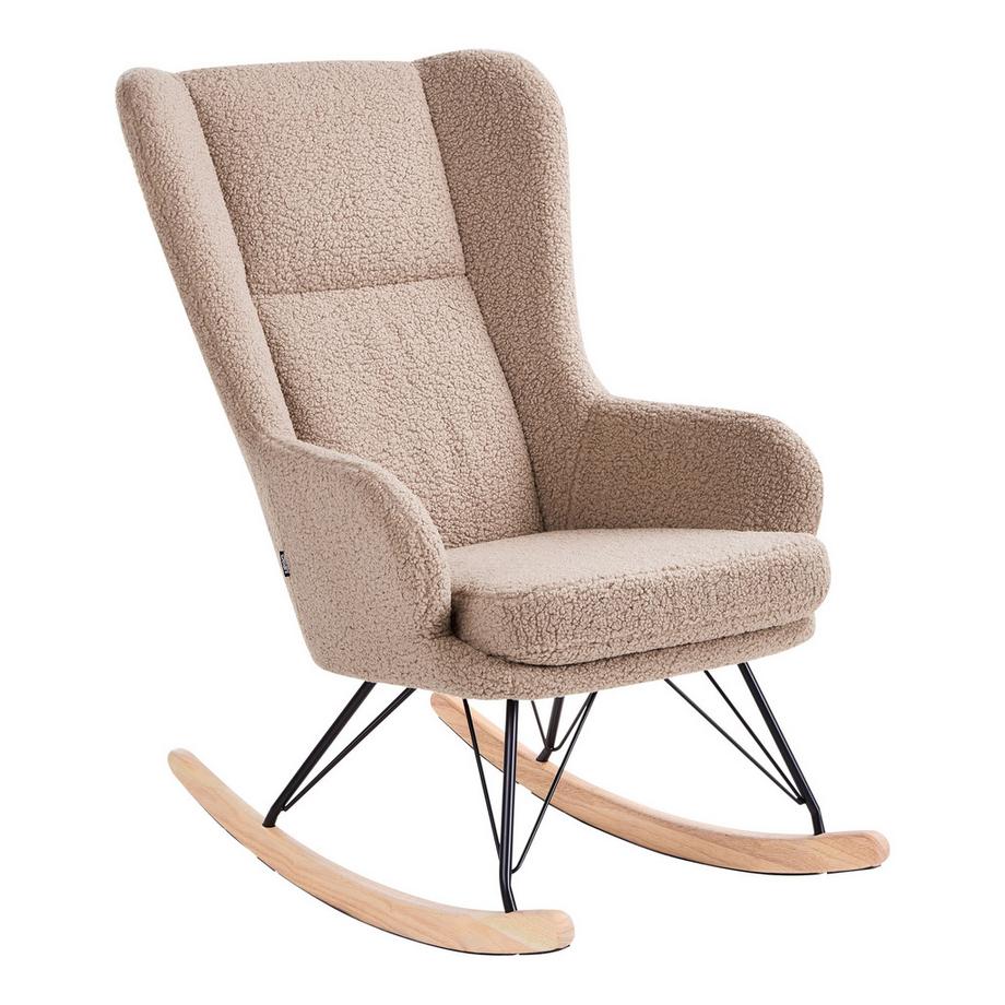 Beliani Fauteuil à bascule en Bouclé Traditionnel LUOMA  
