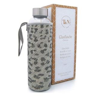 T&N  Glastrinkflasche Wasserflasche Classique (Jungle Edition, Grau Melange, 550ml) 