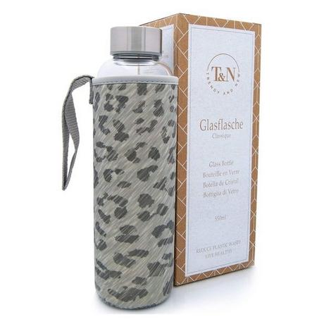 T&N  Glastrinkflasche Wasserflasche Classique (Jungle Edition, Grau Melange, 550ml) 