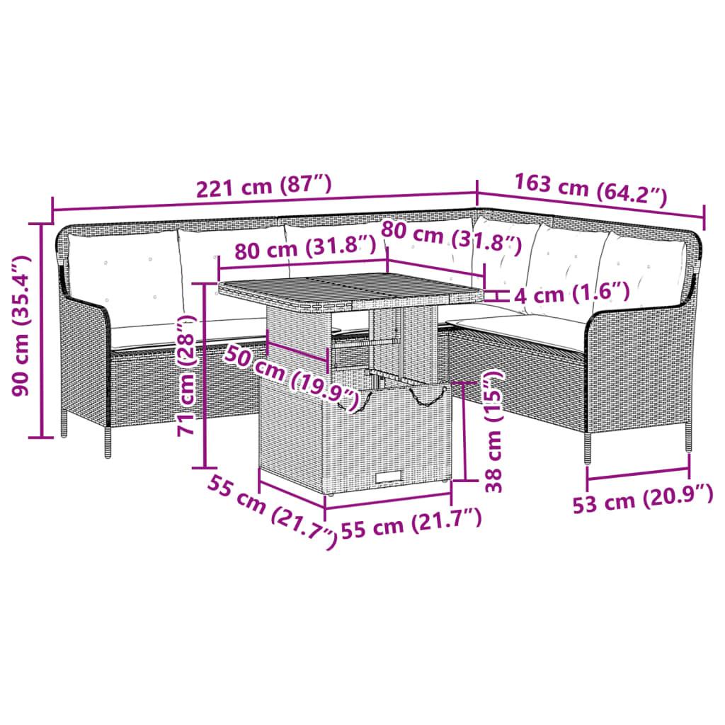 VidaXL Garten sofagarnitur poly-rattan  