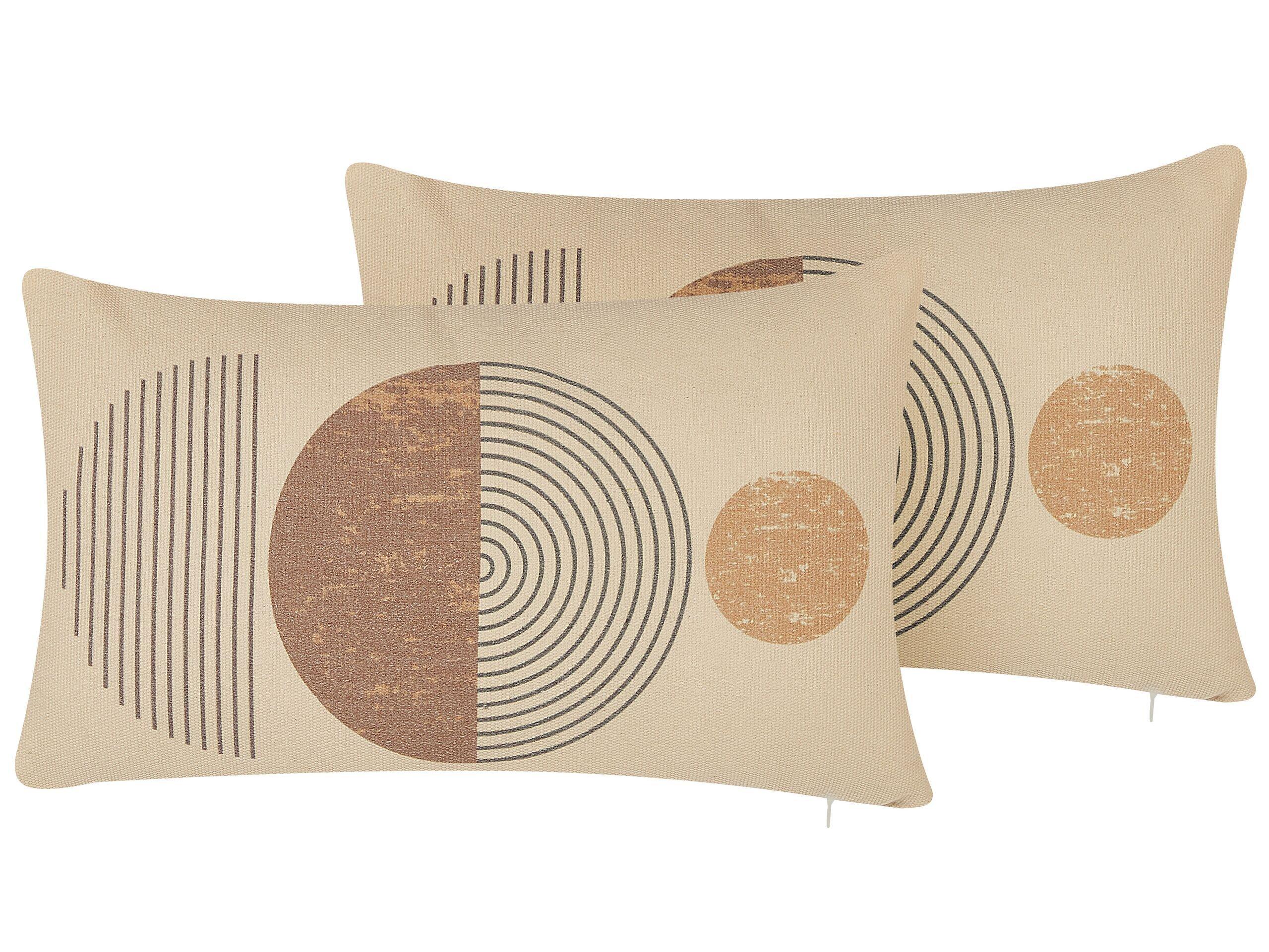 Beliani Lot de 2 coussins en Polyester Moderne AMARANTH  