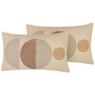 Beliani Lot de 2 coussins en Polyester Moderne AMARANTH  